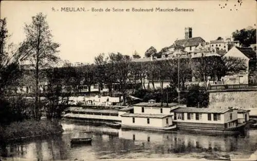 Ak Meulan en Yvelines, Bords de Seine, et Boulevard Maurice Berteaux