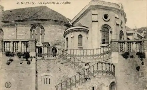 Ak Meulan en Yvelines, Les Escaliers de l'Eglise