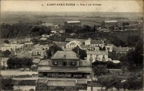 Ak Saint Cyr l'Ecole Yvelines, Vue a vol d'oiseau