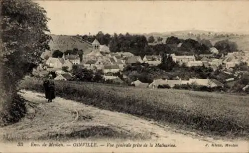 Ak Oinville Yvelines, Vue generale prise de la Malhurine