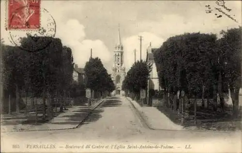 Ak Versailles Yvelines, Boulevard du Centre, Eglise Saint-Antoine-de-Padoue