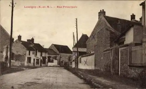 Ak Nesles Lumigny Nesles Ormeaux Seine et Marne, Rue Principale