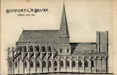 Ak Montfort l'Amaury Yvelines, Eglise