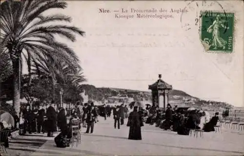 Ak Nice Nizza Alpes Maritimes, Promenade des Anglais in Nizza mit Kiosk