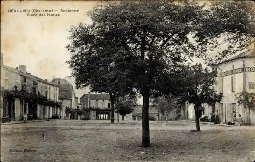 Ak Beaulieu Charente, Ancienne Place des Halles, Edition Delage 102