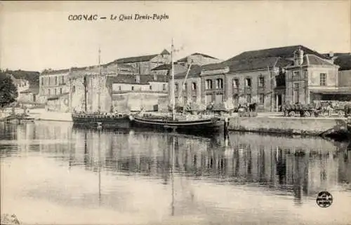 Ak Cognac Charente, Quai Denis Papin