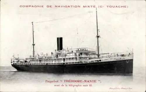 Ak Compagnie de Navigation Mixte, Paquebot Théodore Mante