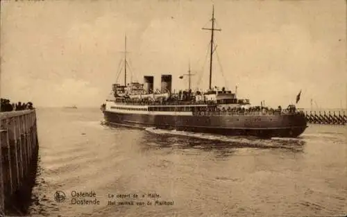 Ak Ostende, Postschiff Prinzessin Charlotte Josephine, Fährschiff