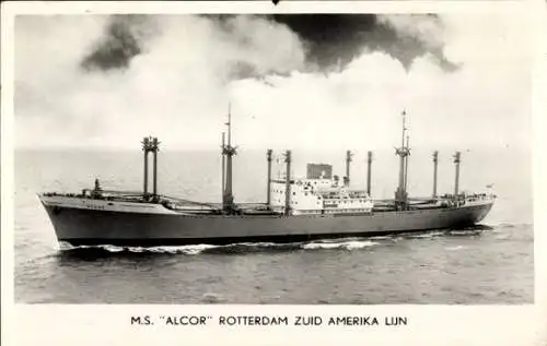 Ak M.S. Alcor Rotterdam Zuid Amerika Lijn auf hoher See, RZAL