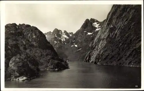 Ak Trollfjord Norwegen, Blick auf den Fjord