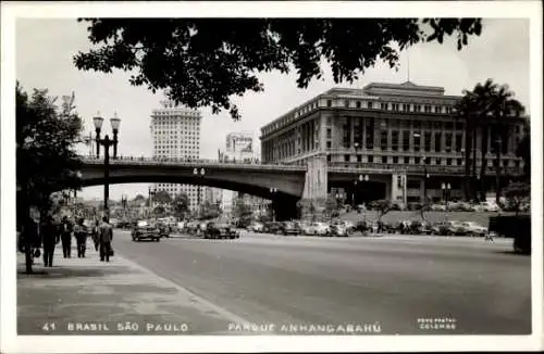 Ak São Paulo Brasilien, Park Anhangabaú, Brücke