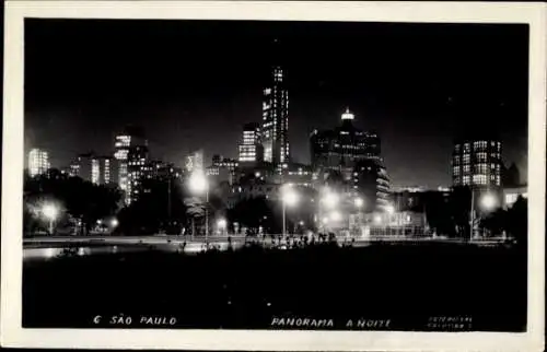 Ak São Paulo Brasilien, Panorama bei Nacht