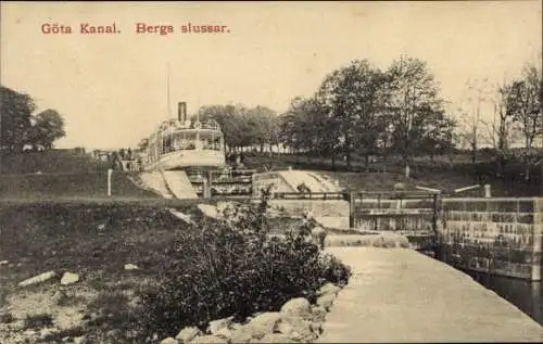 Ak Göta Schweden, Göta Kanal, Bergs slussar, Schleuse