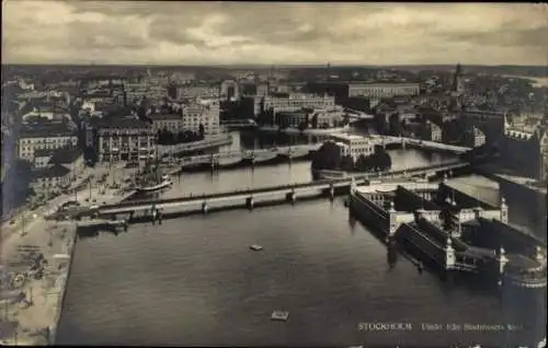 Ak Stockholm Schweden, Stadtblick, Brücken