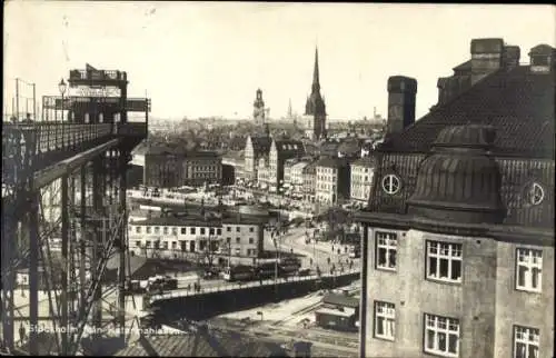 Ak Stockholm Schweden, Stadtblick, Fahrstuhl