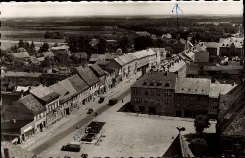 Ak Calau in Brandenburg, Blick auf den Marktplatz aus der Vogelschau