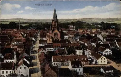 Ak Kaiserslautern, Blick über die Dächer auf die Kirche