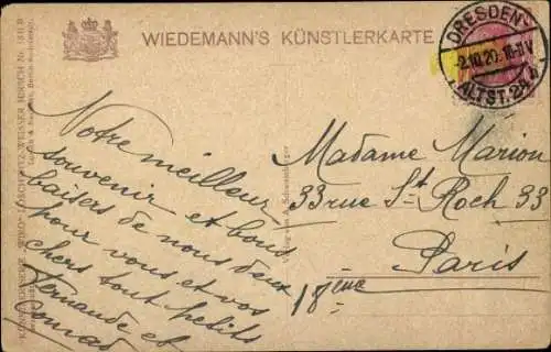 Künstler Ak Dresden Loschwitz, Weißer Hirsch, Drahtseilbahn