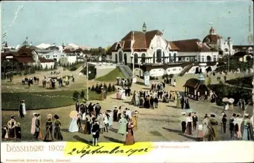 Ak Düsseldorf am Rhein, Haupt Weinrestaurant, Ausstellung 1902