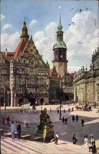 Ak Dresden, Georgentor, Schloßturm