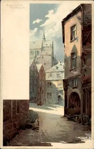 Künstler Litho Cochem an der Mosel, Marktplatz