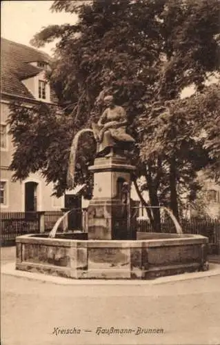 Ak Kreischa bei Dresden, Haußmann Brunnen