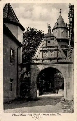 Ak Wiesenburg in der Mark, Schloss, Männechen Tor