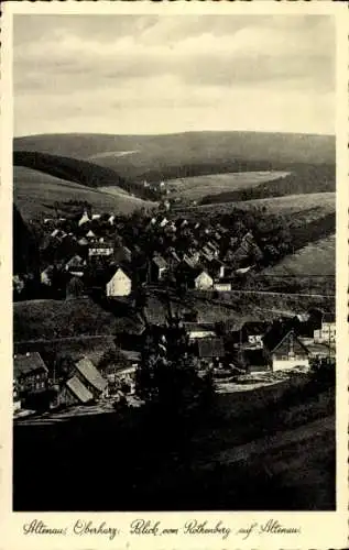 Ak Altenau Clausthal Zellerfeld im Oberharz, Blick vom Rothenberg auf den Ort