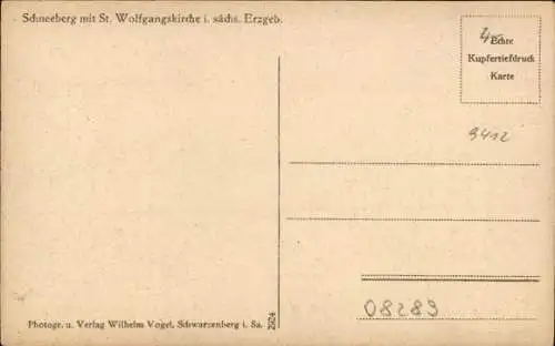 Ak Schneeberg Neustädtel im Erzgebirge, St. Wolfgangskirche