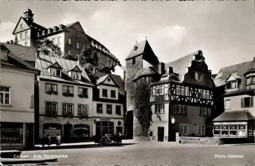 Ak Cochem an der Mosel, Alte Thorschenke, Fachwerkhaus, Cafe