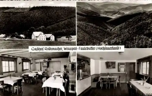 Ak Weuspert Faulebutter Finnentrop, Gasthof und Pension, Speiseraum, Jos Rademacher, Landschaft