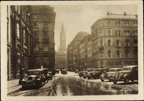 Ak Hamburg, Alstertor, Straßenpartie, Autos