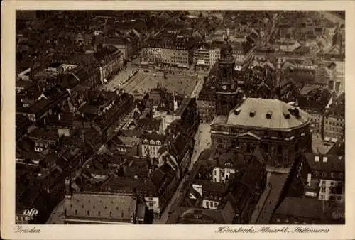 Dresden Altstadt, Altmarkt, Kreuzkirche, Fliegeraufnahme