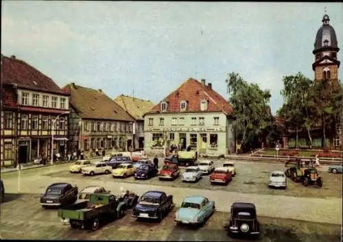 Ak Waren an der Müritz, Markt, Autos