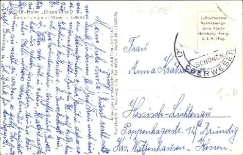 Ak Beverungen in Nordrhein Westfalen, Fliegeraufnahme vom GTB Heim Elisenhöhe