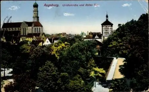 Ak Augsburg, Ulrichskirche, Rotes Tor