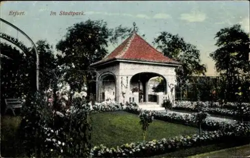 Ak Erfurt in Thüringen, Stadtpark, Pavillon