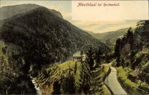 Ak Schneizlreuth in Oberbayern, Mauthäusl, Talblick, Fluss