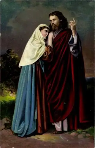 Ak Oberammergau in Oberbayern, Passionsspiele, Christus und Maria