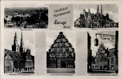 Ak Lemgo Lippe, Rathaus, Kirche, Hexenbürgermeisterhaus