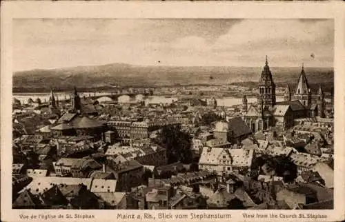 Ak Mainz am Rhein, Blick vom Stephansturm