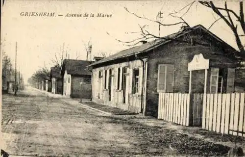 Ak Griesheim, Avenue de la Marne, Straßenpartie