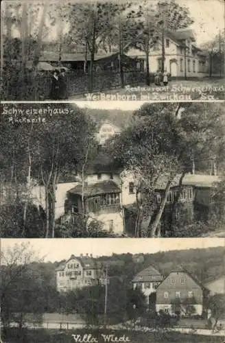 Foto Ak Weißenborn Zwickau in Sachsen, Restaurant Schweizerhaus, Villa Wiede