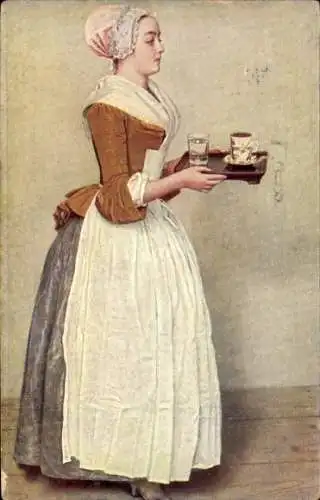 Künstler Ak Liotard, J. E., Das Schokoladenmädchen