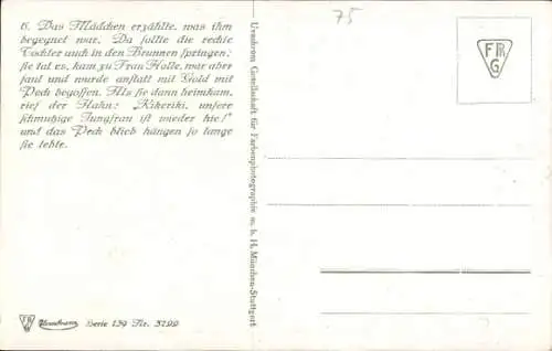 Künstler Ak Kubel, Otto, Märchen, Gebrüder Grimm, Frau Holle, Pechmarie