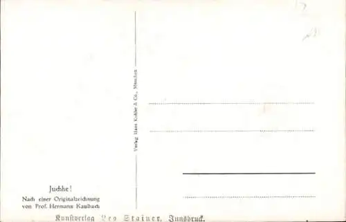 Künstler Ak Kaulbach, Hermann, Juchhe, Junge