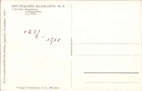 Künstler Ak Böcklin, Arnold, Sommertag, Badende am Fluss