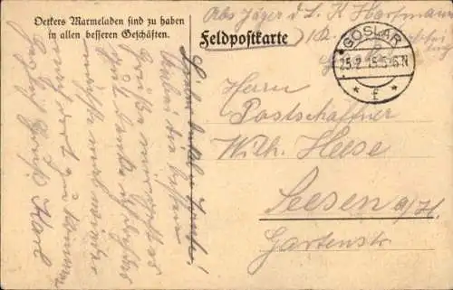 Passepartout Ak Generalfeldmarschall von Hindenburg, Oetker Marmeladen