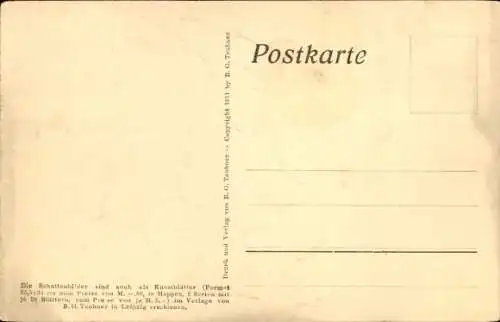 Scherenschnitt Künstler Ak Diefenbach, Göttliche Jugend 1, Teilbild 19