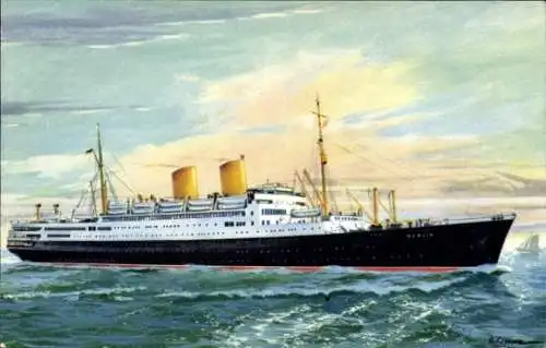 Künstler Ak Passagierschiff MS Berlin, Norddeutscher Lloyd Bremen